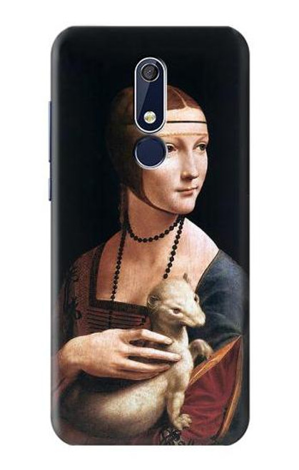 W3471 Lady Ermine Leonardo da Vinci Hülle Schutzhülle Taschen und Leder Flip für Nokia 5.1, Nokia 5 2018