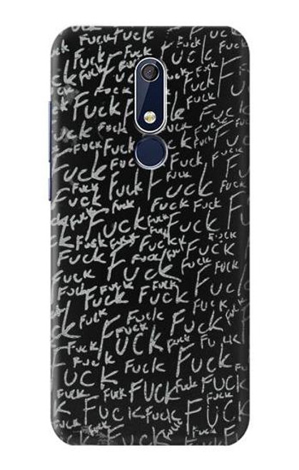 W3478 Funny Words Blackboard Hülle Schutzhülle Taschen und Leder Flip für Nokia 5.1, Nokia 5 2018