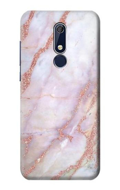 W3482 Soft Pink Marble Graphic Print Hülle Schutzhülle Taschen und Leder Flip für Nokia 5.1, Nokia 5 2018