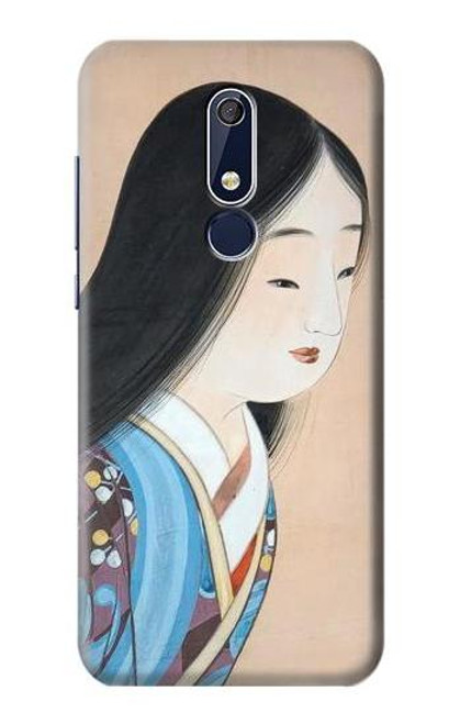 W3483 Japan Beauty Kimono Hülle Schutzhülle Taschen und Leder Flip für Nokia 5.1, Nokia 5 2018