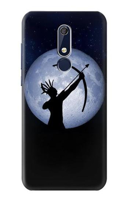 W3489 Indian Hunter Moon Hülle Schutzhülle Taschen und Leder Flip für Nokia 5.1, Nokia 5 2018