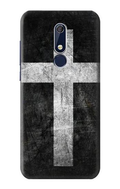 W3491 Christian Cross Hülle Schutzhülle Taschen und Leder Flip für Nokia 5.1, Nokia 5 2018