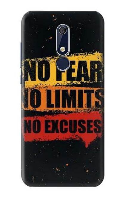 W3492 No Fear Limits Excuses Hülle Schutzhülle Taschen und Leder Flip für Nokia 5.1, Nokia 5 2018