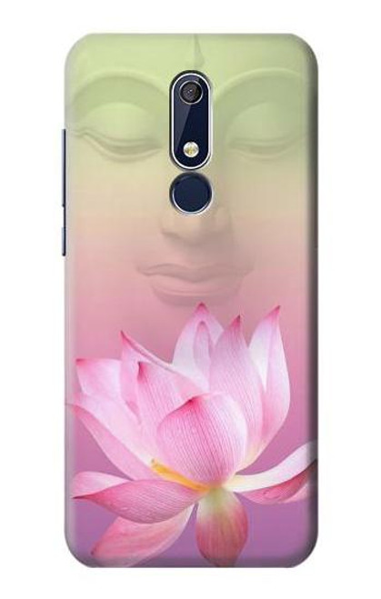 W3511 Lotus flower Buddhism Hülle Schutzhülle Taschen und Leder Flip für Nokia 5.1, Nokia 5 2018