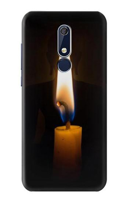 W3530 Buddha Candle Burning Hülle Schutzhülle Taschen und Leder Flip für Nokia 5.1, Nokia 5 2018