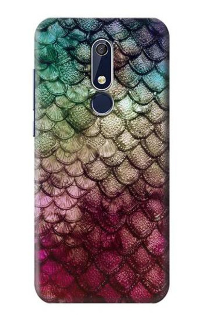 W3539 Mermaid Fish Scale Hülle Schutzhülle Taschen und Leder Flip für Nokia 5.1, Nokia 5 2018