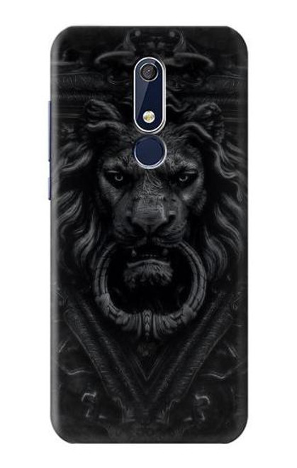 W3619 Dark Gothic Lion Hülle Schutzhülle Taschen und Leder Flip für Nokia 5.1, Nokia 5 2018