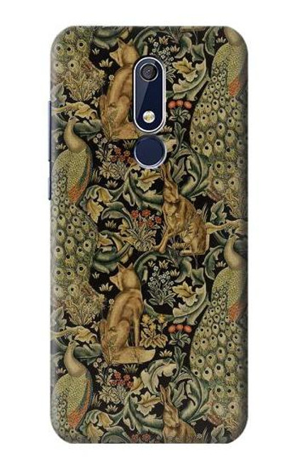 W3661 William Morris Forest Velvet Hülle Schutzhülle Taschen und Leder Flip für Nokia 5.1, Nokia 5 2018