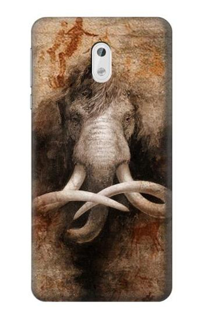 W3427 Mammoth Ancient Cave Art Hülle Schutzhülle Taschen und Leder Flip für Nokia 3