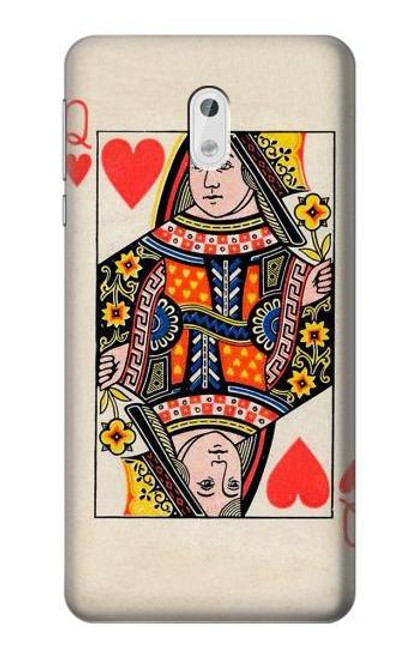 W3429 Queen Hearts Card Hülle Schutzhülle Taschen und Leder Flip für Nokia 3