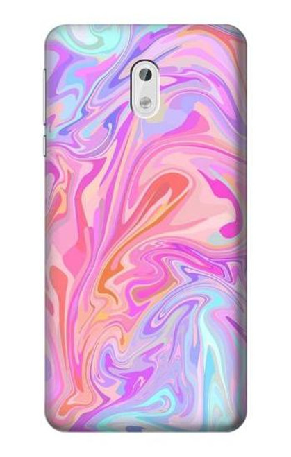 W3444 Digital Art Colorful Liquid Hülle Schutzhülle Taschen und Leder Flip für Nokia 3