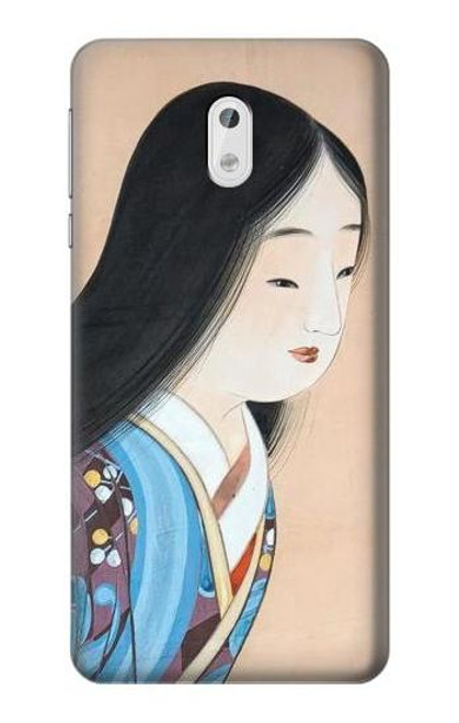 W3483 Japan Beauty Kimono Hülle Schutzhülle Taschen und Leder Flip für Nokia 3