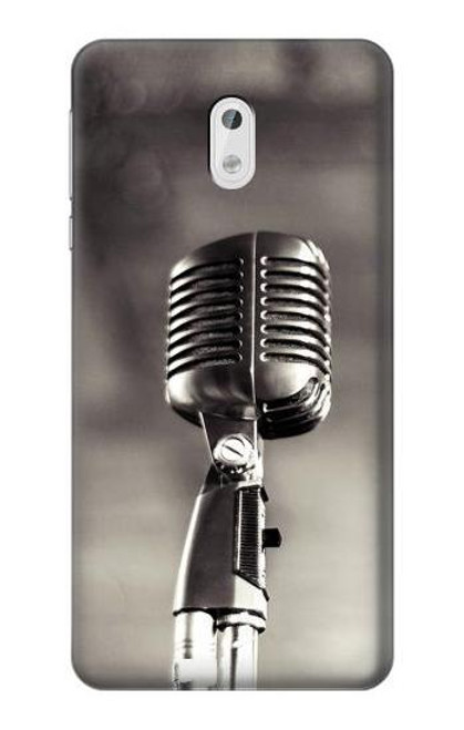 W3495 Vintage Microphone Hülle Schutzhülle Taschen und Leder Flip für Nokia 3