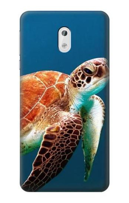 W3497 Green Sea Turtle Hülle Schutzhülle Taschen und Leder Flip für Nokia 3