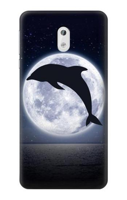 W3510 Dolphin Moon Night Hülle Schutzhülle Taschen und Leder Flip für Nokia 3