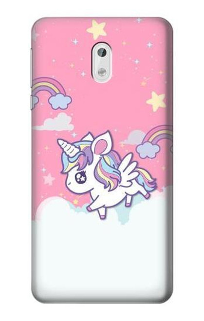 W3518 Unicorn Cartoon Hülle Schutzhülle Taschen und Leder Flip für Nokia 3