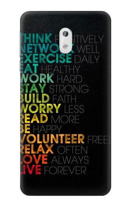 W3523 Think Positive Words Quotes Hülle Schutzhülle Taschen und Leder Flip für Nokia 3