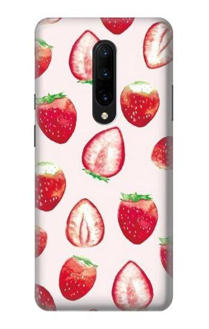 W3481 Strawberry Hülle Schutzhülle Taschen und Leder Flip für OnePlus 7 Pro