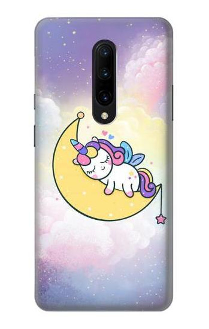 W3485 Cute Unicorn Sleep Hülle Schutzhülle Taschen und Leder Flip für OnePlus 7 Pro