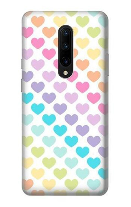 W3499 Colorful Heart Pattern Hülle Schutzhülle Taschen und Leder Flip für OnePlus 7 Pro