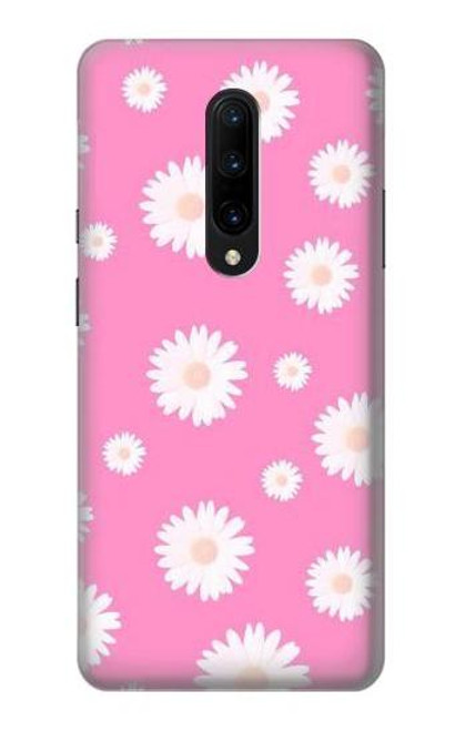 W3500 Pink Floral Pattern Hülle Schutzhülle Taschen und Leder Flip für OnePlus 7 Pro