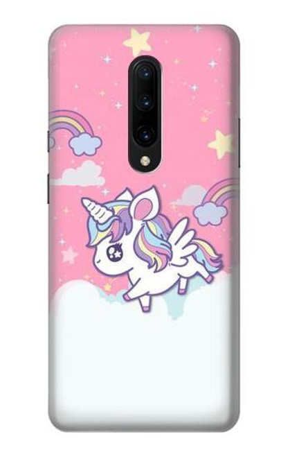 W3518 Unicorn Cartoon Hülle Schutzhülle Taschen und Leder Flip für OnePlus 7 Pro