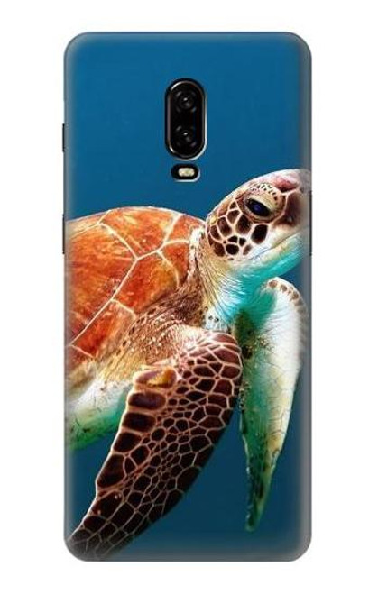 W3497 Green Sea Turtle Hülle Schutzhülle Taschen und Leder Flip für OnePlus 6T