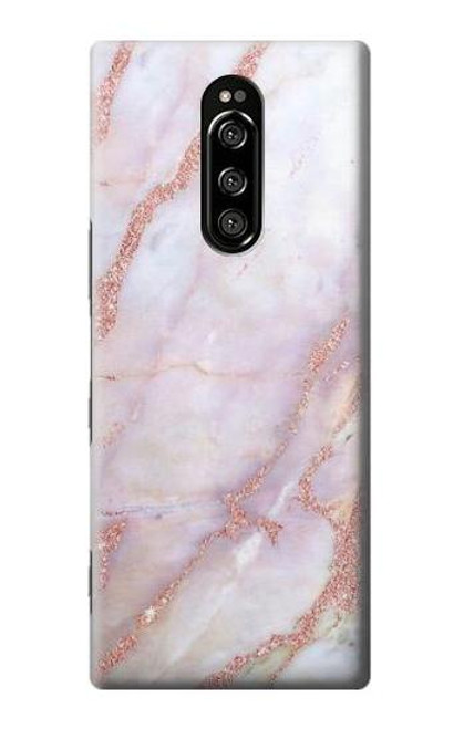 W3482 Soft Pink Marble Graphic Print Hülle Schutzhülle Taschen und Leder Flip für Sony Xperia 1