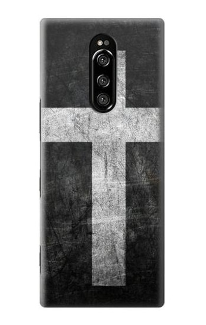 W3491 Christian Cross Hülle Schutzhülle Taschen und Leder Flip für Sony Xperia 1