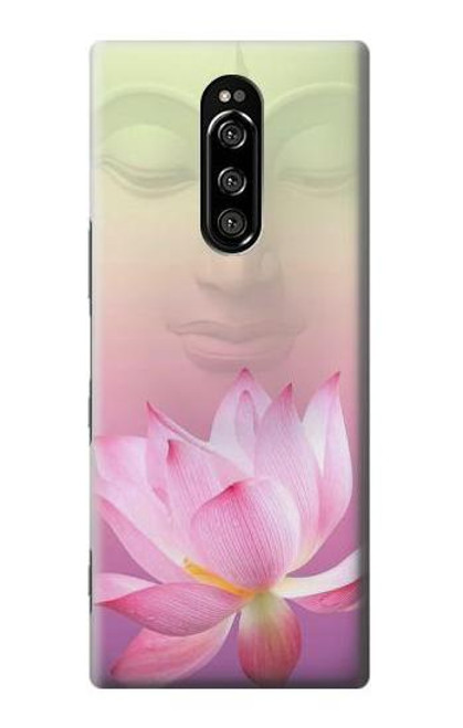 W3511 Lotus flower Buddhism Hülle Schutzhülle Taschen und Leder Flip für Sony Xperia 1