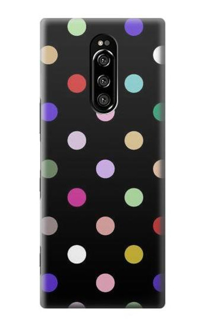 W3532 Colorful Polka Dot Hülle Schutzhülle Taschen und Leder Flip für Sony Xperia 1
