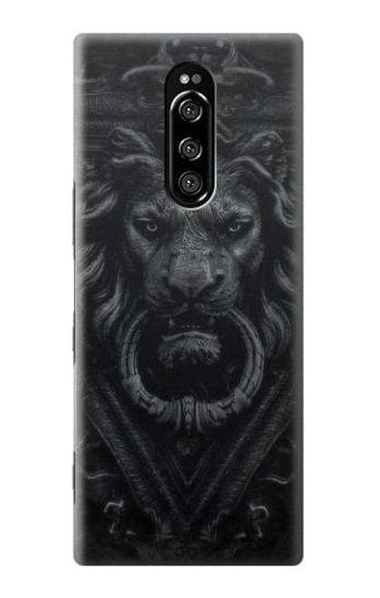 W3619 Dark Gothic Lion Hülle Schutzhülle Taschen und Leder Flip für Sony Xperia 1