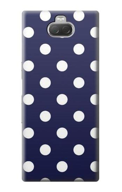 W3533 Blue Polka Dot Hülle Schutzhülle Taschen und Leder Flip für Sony Xperia 10