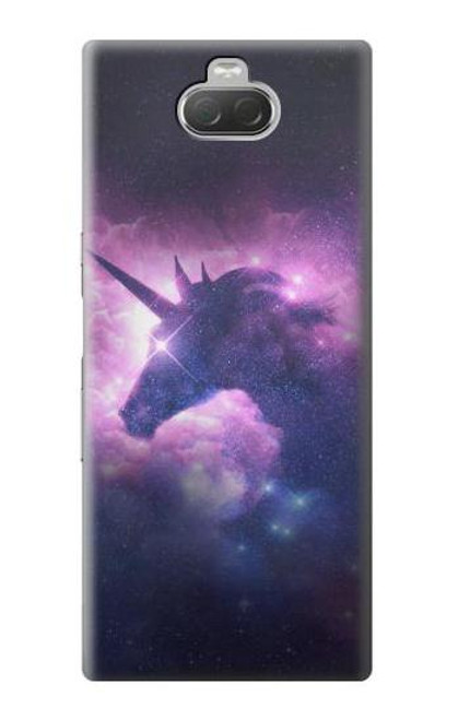 W3538 Unicorn Galaxy Hülle Schutzhülle Taschen und Leder Flip für Sony Xperia 10