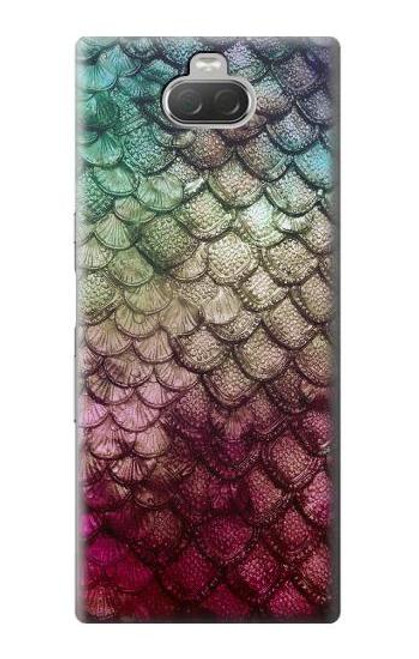W3539 Mermaid Fish Scale Hülle Schutzhülle Taschen und Leder Flip für Sony Xperia 10