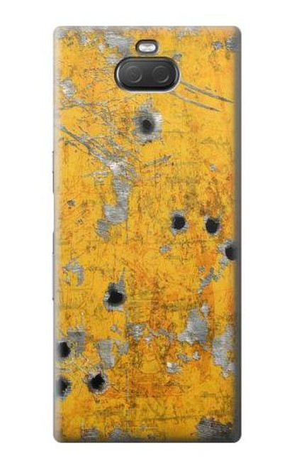 W3528 Bullet Rusting Yellow Metal Hülle Schutzhülle Taschen und Leder Flip für Sony Xperia 10 Plus