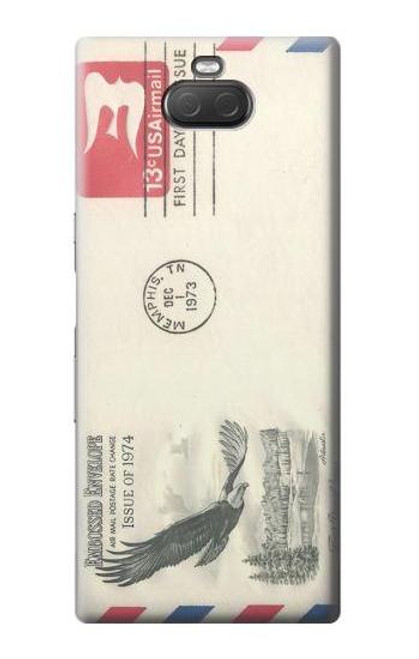 W3551 Vintage Airmail Envelope Art Hülle Schutzhülle Taschen und Leder Flip für Sony Xperia 10 Plus