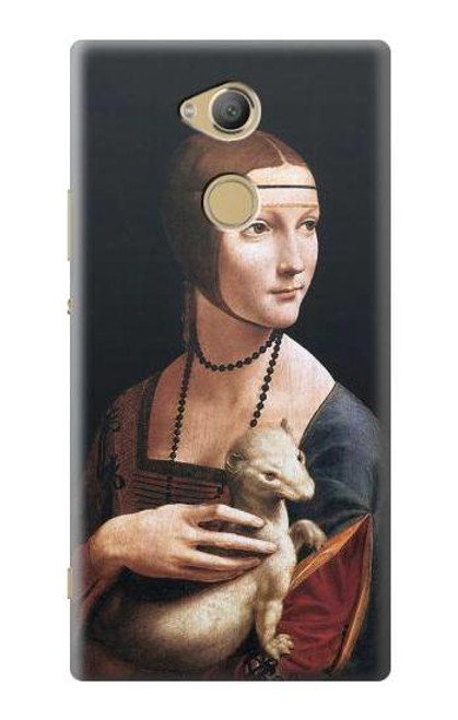 W3471 Lady Ermine Leonardo da Vinci Hülle Schutzhülle Taschen und Leder Flip für Sony Xperia XA2 Ultra