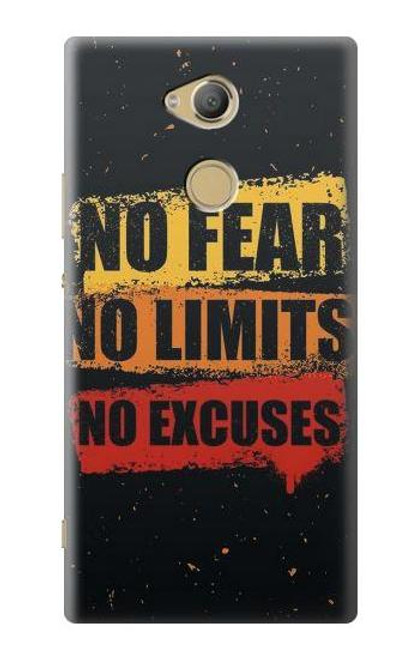 W3492 No Fear Limits Excuses Hülle Schutzhülle Taschen und Leder Flip für Sony Xperia XA2 Ultra