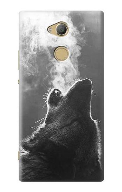 W3505 Wolf Howling Hülle Schutzhülle Taschen und Leder Flip für Sony Xperia XA2 Ultra