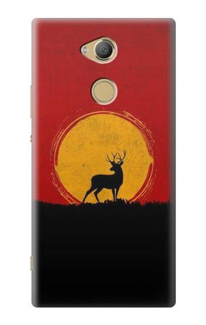 W3513 Deer Sunset Hülle Schutzhülle Taschen und Leder Flip für Sony Xperia XA2 Ultra