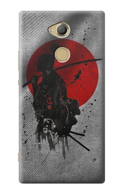 W3517 Japan Flag Samurai Hülle Schutzhülle Taschen und Leder Flip für Sony Xperia XA2 Ultra