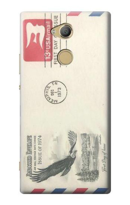 W3551 Vintage Airmail Envelope Art Hülle Schutzhülle Taschen und Leder Flip für Sony Xperia XA2 Ultra