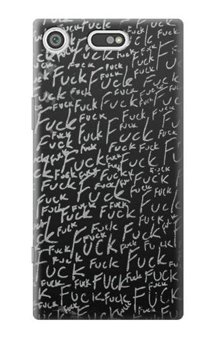 W3478 Funny Words Blackboard Hülle Schutzhülle Taschen und Leder Flip für Sony Xperia XZ1