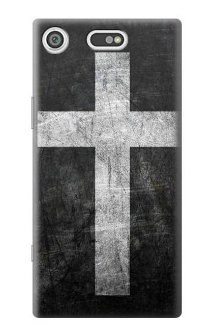 W3491 Christian Cross Hülle Schutzhülle Taschen und Leder Flip für Sony Xperia XZ1