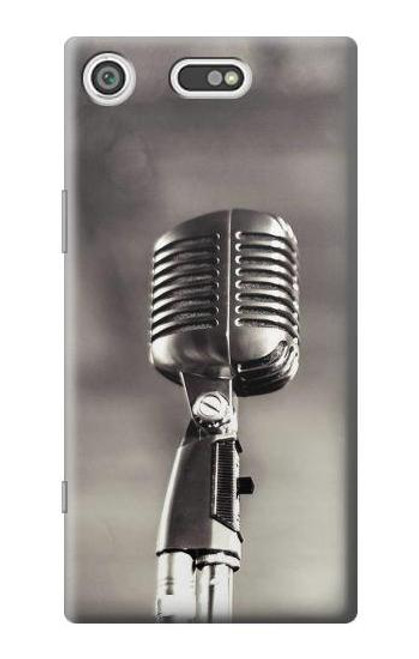 W3495 Vintage Microphone Hülle Schutzhülle Taschen und Leder Flip für Sony Xperia XZ1