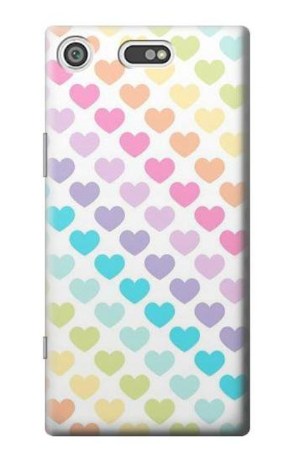 W3499 Colorful Heart Pattern Hülle Schutzhülle Taschen und Leder Flip für Sony Xperia XZ1