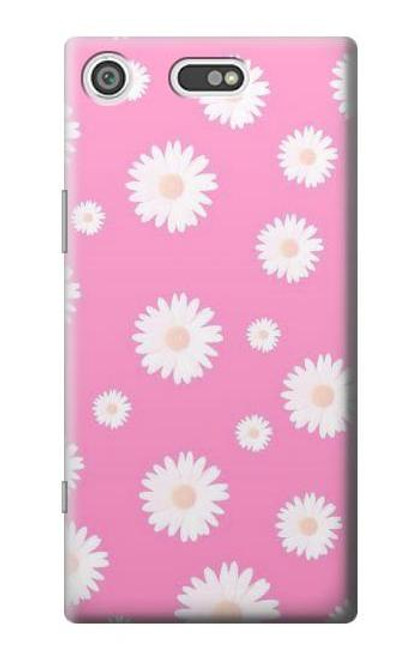 W3500 Pink Floral Pattern Hülle Schutzhülle Taschen und Leder Flip für Sony Xperia XZ1