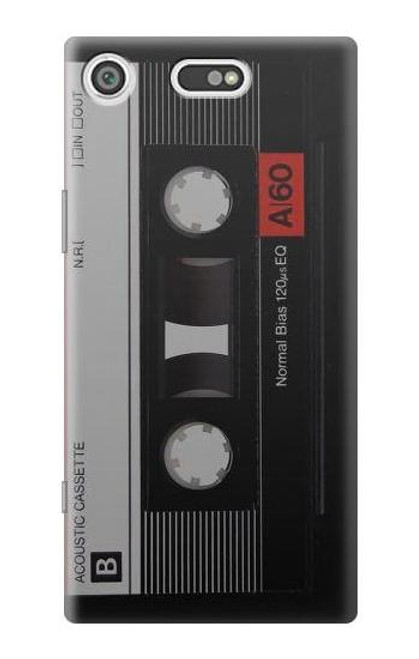 W3516 Vintage Cassette Tape Hülle Schutzhülle Taschen und Leder Flip für Sony Xperia XZ1
