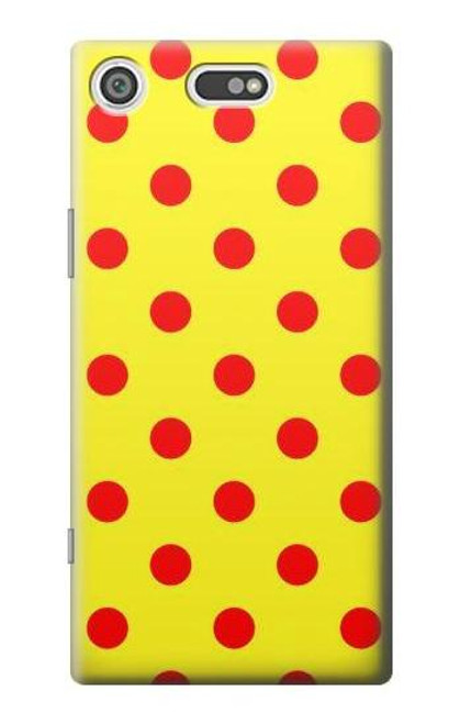W3526 Red Spot Polka Dot Hülle Schutzhülle Taschen und Leder Flip für Sony Xperia XZ1